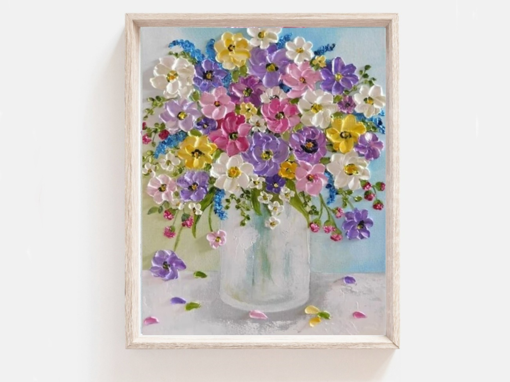 Wildflower Oil Impasto Painting | Kenzie's Cottage