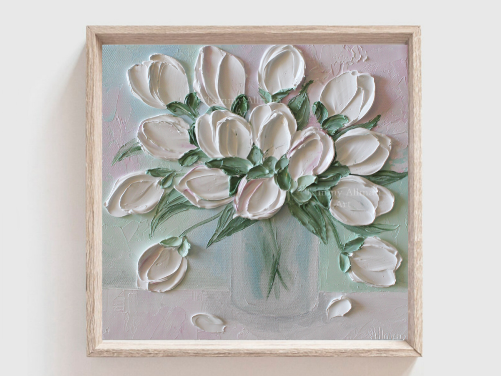 Tulip Oil Impasto Painting, | Kenzie's Cottage
