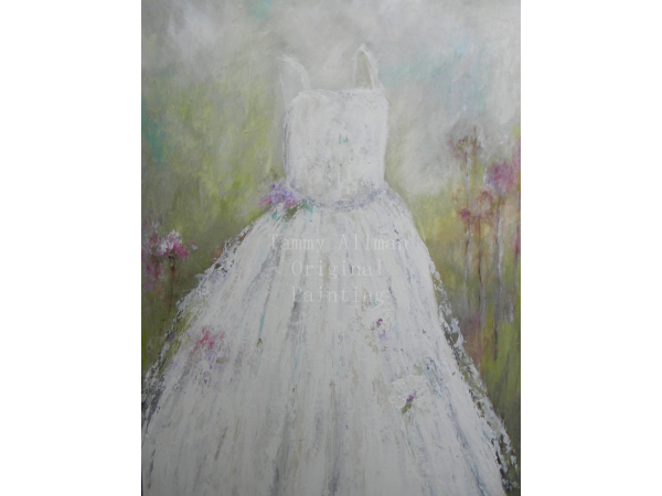 White dress surreal painting