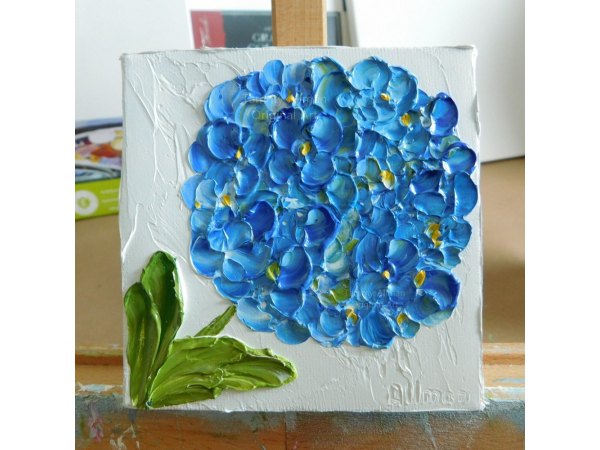 6x6 hydrangea painting