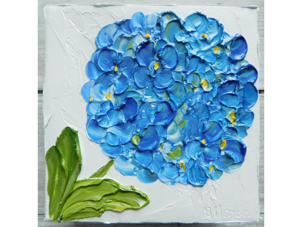 4x4 hydrangea painting