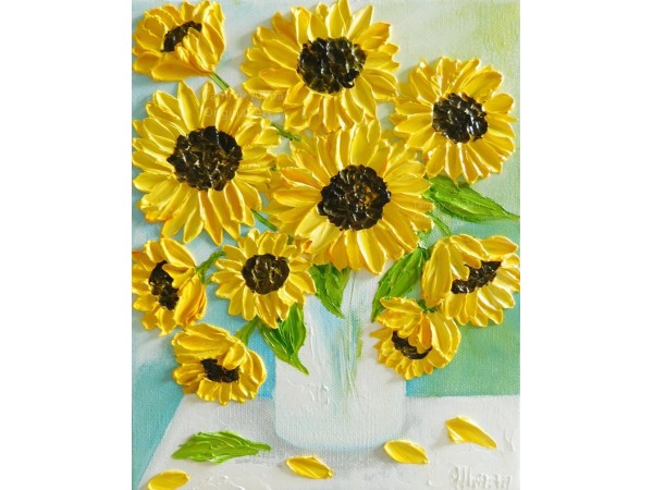 Sunflower Oil Impasto Painting