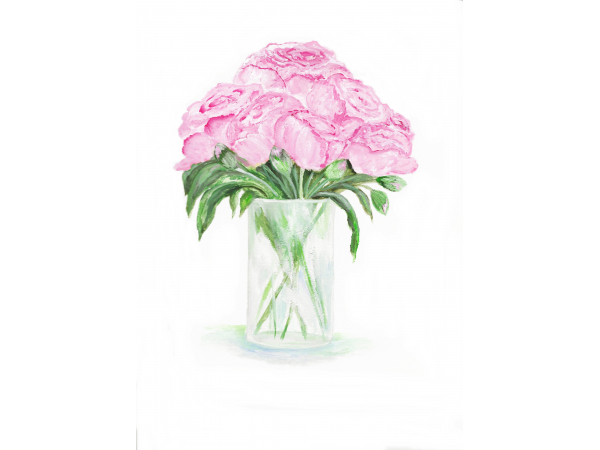 Pink Peonies Original Watercolor print