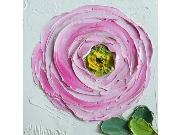 pink ranunculus  paintings
