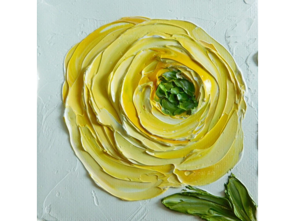 yellow ranunculus oil painting