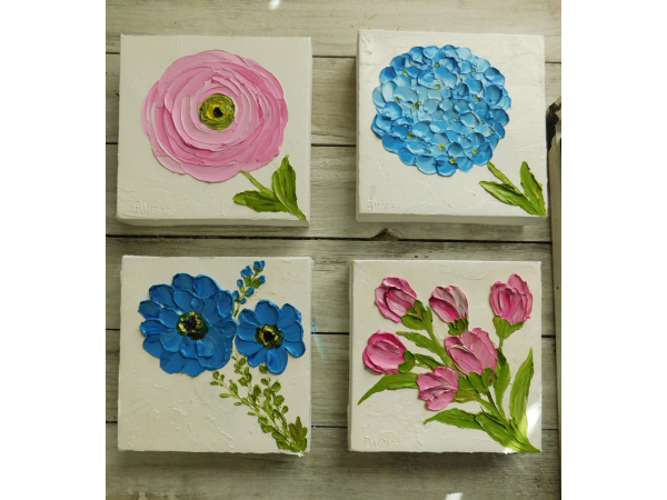 group of oil paintings