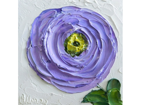 purple ranunculus painting