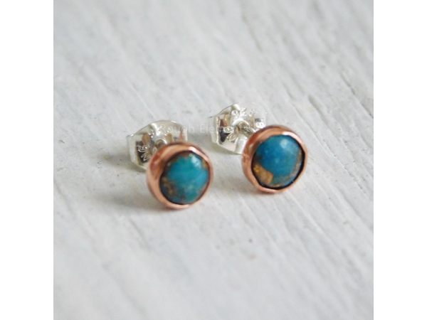 copper and Mohave turquoise studs