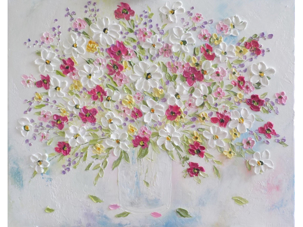 Custom Whimsical Wildflower painting