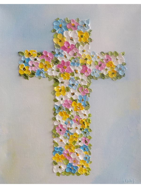 Cross Impasto Painting, Christian Decor, Christianity ,