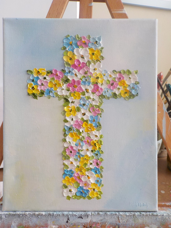 Cross Impasto Painting, Christian Decor, Christianity ,