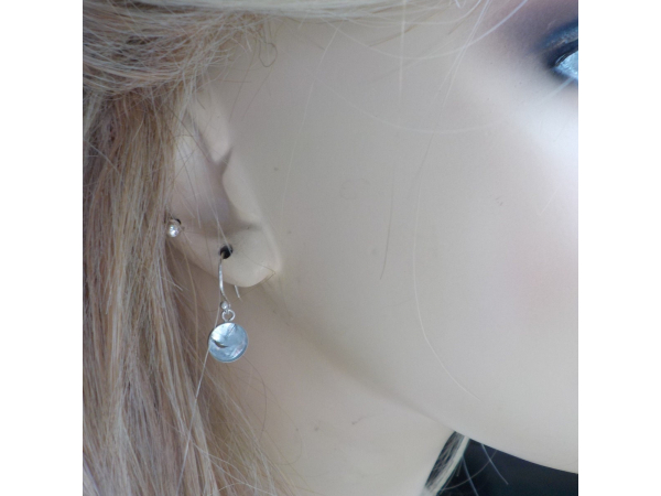 Sterling Silver Eco Resin Pale Blue Dandelion Dangle Earrings,