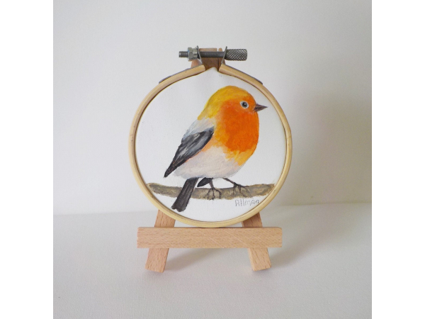 embroidery hoop Bird Watercolor