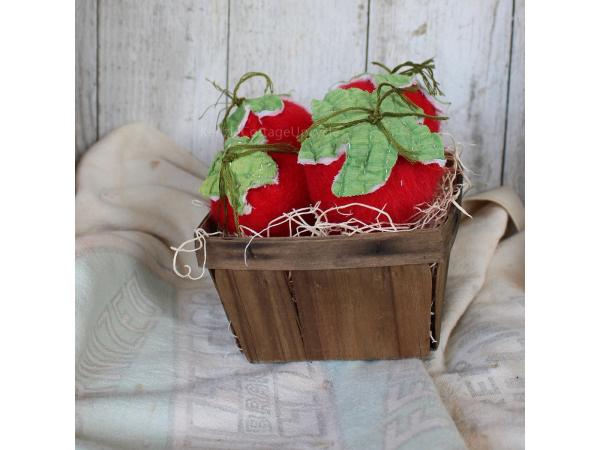 Vintage Wool and Quilt Strawberries