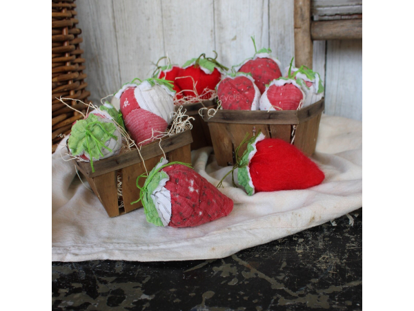 fabric strawberries, farmhouse strawberries