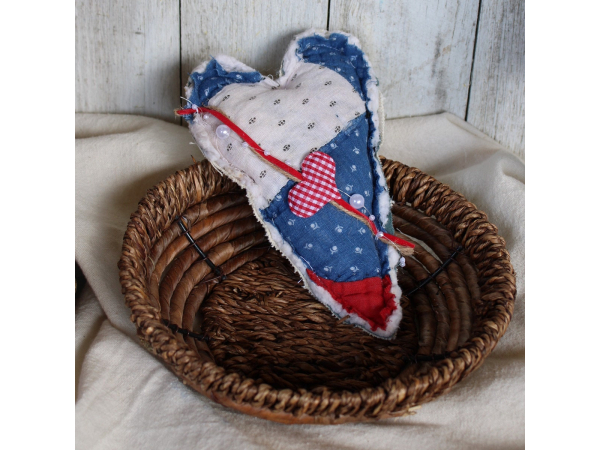 , Bowl Filler, Hanging Quilted Heart, Memorial Day, 4th of July