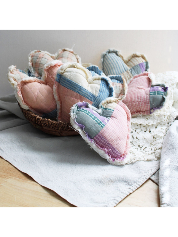 1950's Quilt Heart/Bowl Filler/ fabric heart
