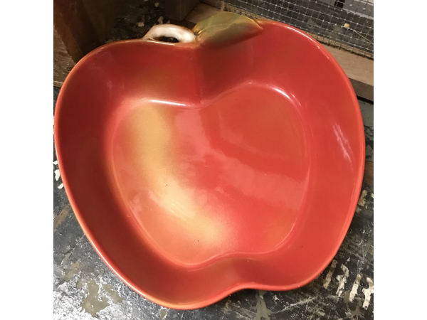 Vintage Large Apple Ceramic Bowl, Apple Bowl