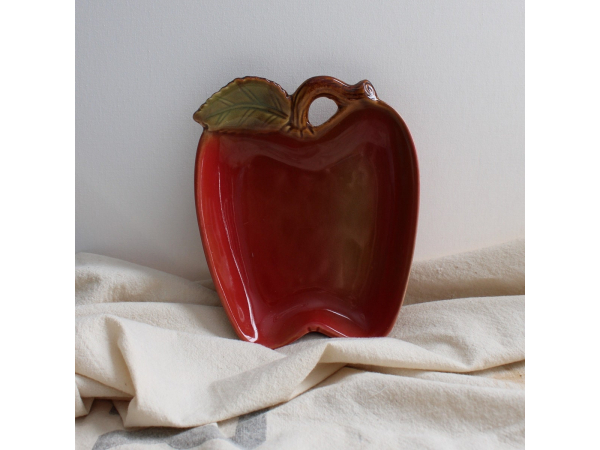 Vintage Apple Ceramic Plate, Apple Dish