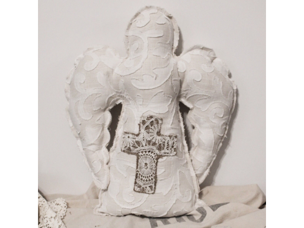 Guardian Angel Cross Pillow, Christian