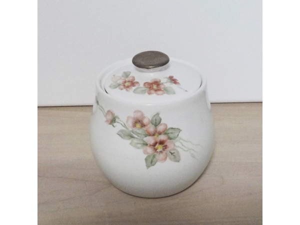 1970's Cherry Blossom Flower Ceramic Sugar Bowl
