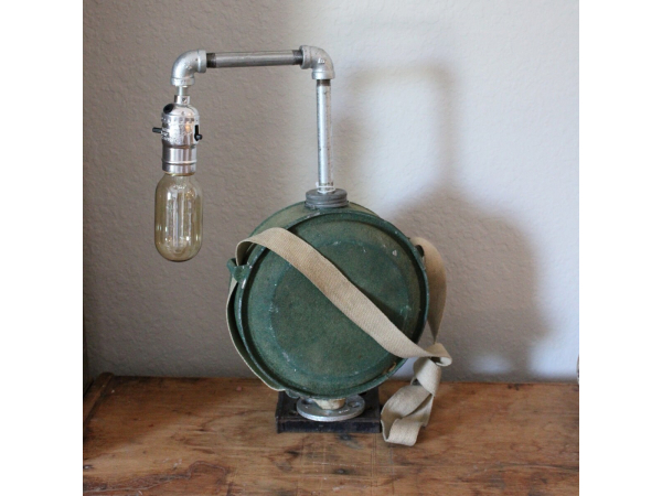 Upcycled Antique Canteen Desk Lamp, Farmhouse Decor, Industrial Lighting