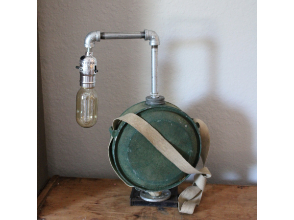 Upcycled vintage Canteen Lamp,