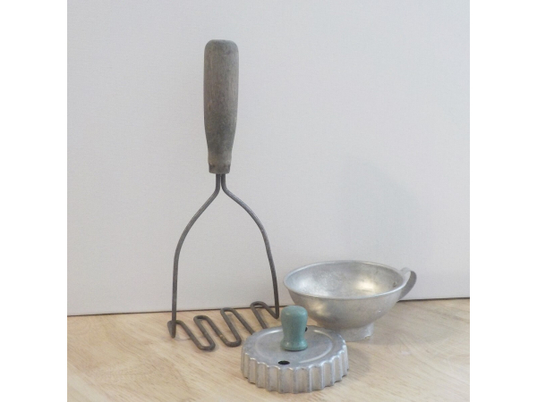 Potato Masher, Biscuit Cutter and Funnel