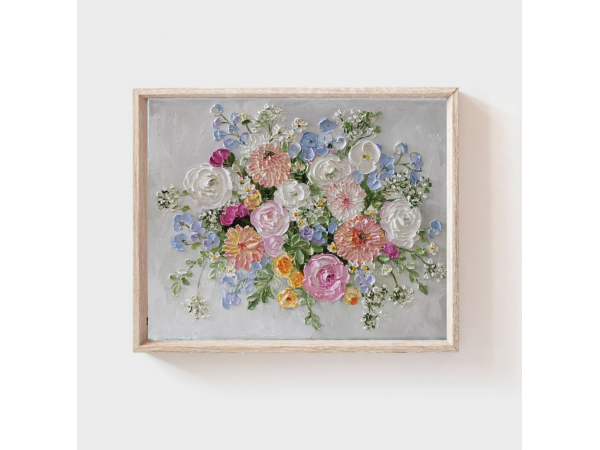 Original Painting of Flowers, Floral painting