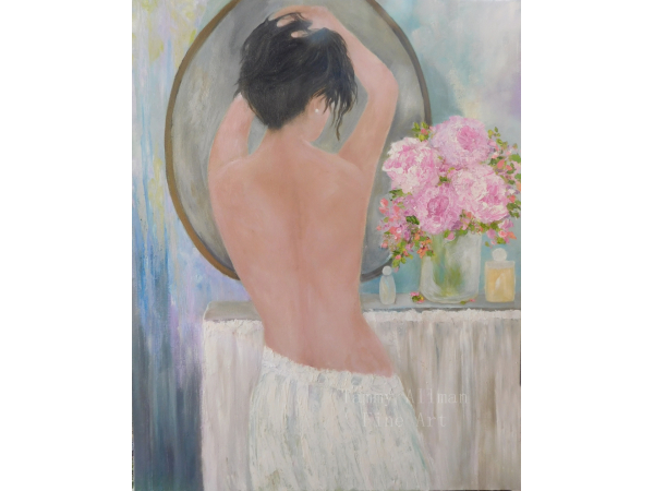"Morning Dressing Room" Artist Tammy Allman, Figurative Woman