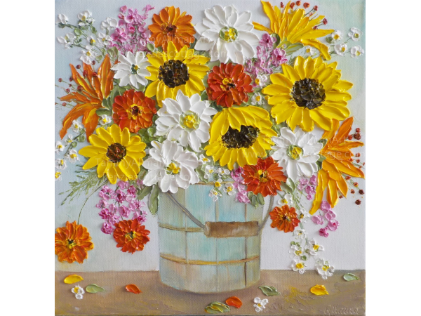 Sunflower painting, fall decor