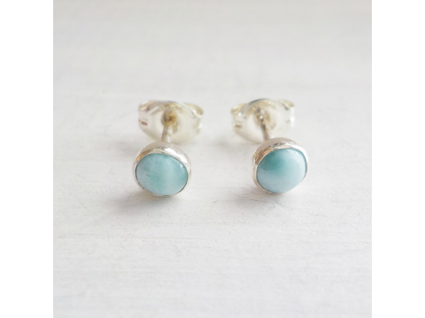 4mm Larimar stone studs