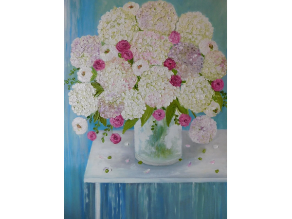 Fresh Flowers in a Vase oil painting, modern art