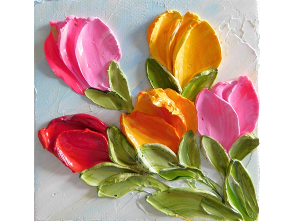 small bright tulip painting