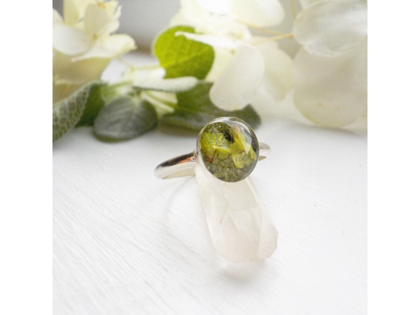 Sage and Thyme Eco Resin Sterling Silver Ring