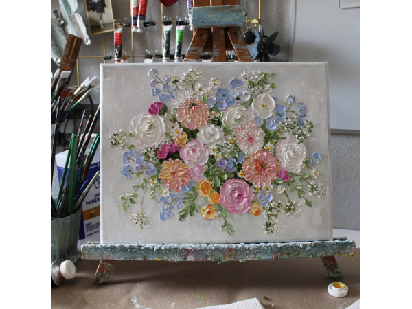 Painting of a brides bouquet