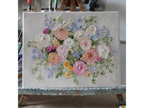 bouquet oil painting, bouquet