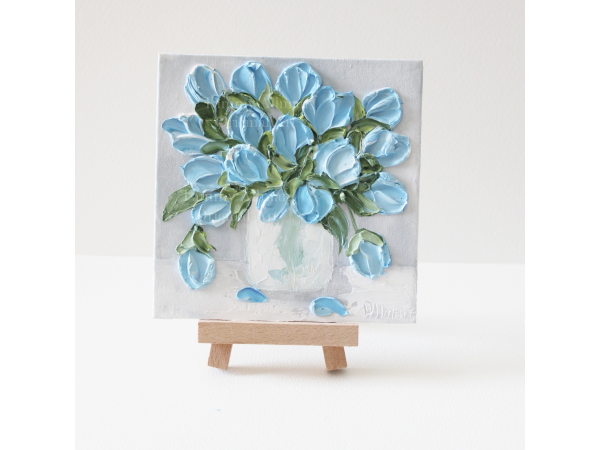 Tulip oil impasto easel painting