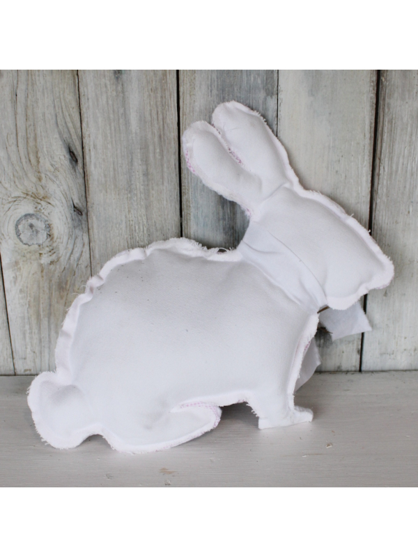 canvas back of bunny pillow