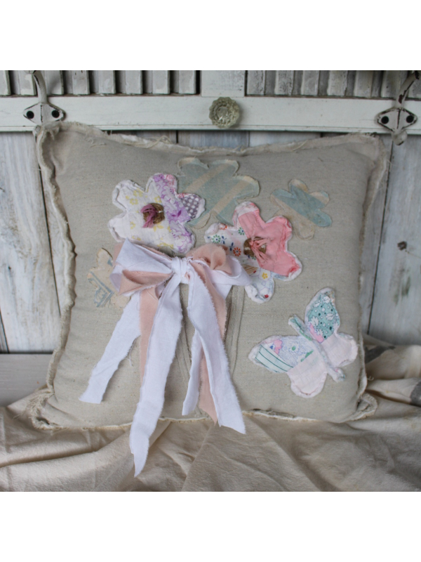 Garden Butterfly and Flower Decorative Pillow