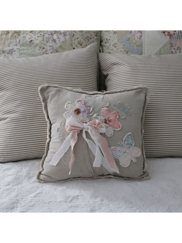 vintage quilt flower pillow