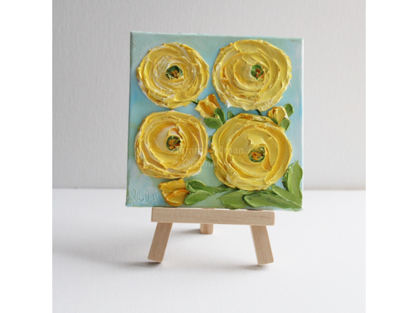 ranunculus painting with easel