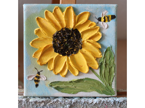 tiny sunflower painting