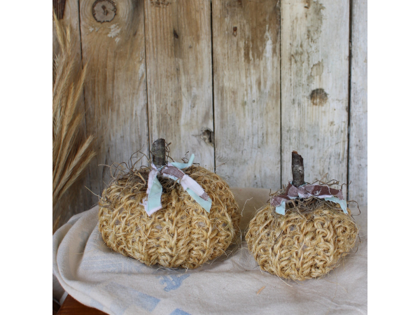 Handmade crocheted pumpkins
