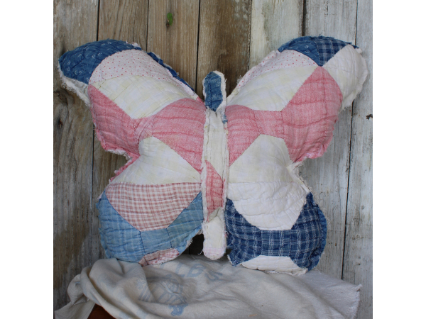 Butterfly vintage quilt pillow