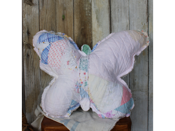 Pale pink vintage quilt pillow