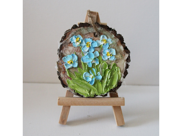 forget me not small miniature painting