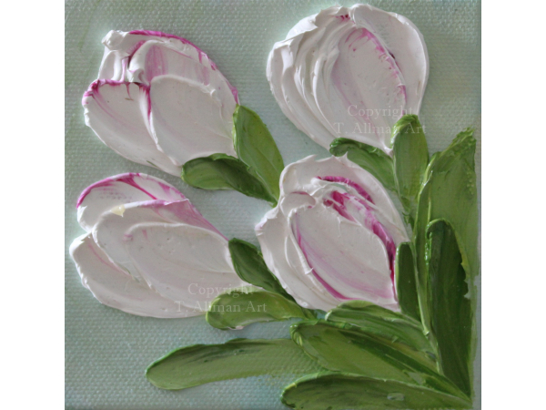 Tulip Oil Impasto Painting, Tulip Oil Painting