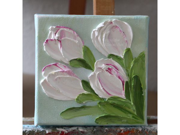 pastel varigated tulip painting