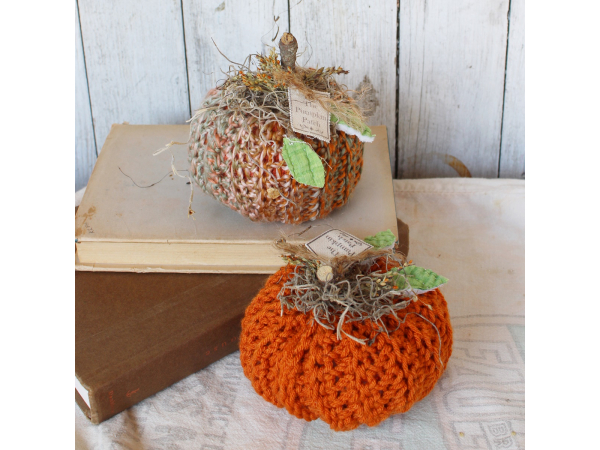 Handcrocheted pumpkins